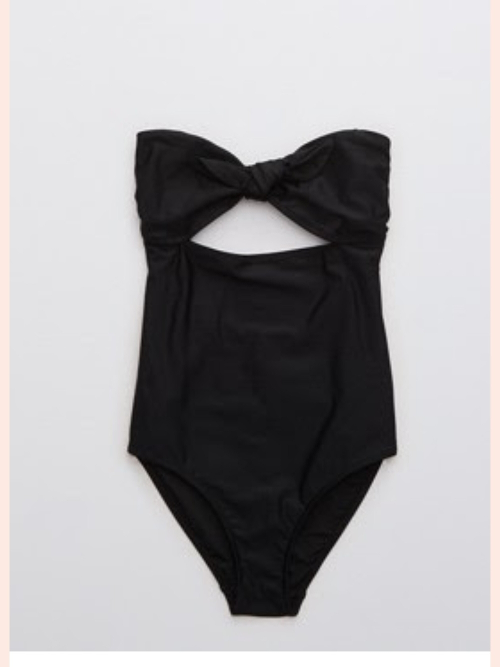 American Eagle Outfitters Black Strapless Bow One-Piece Swimsuit